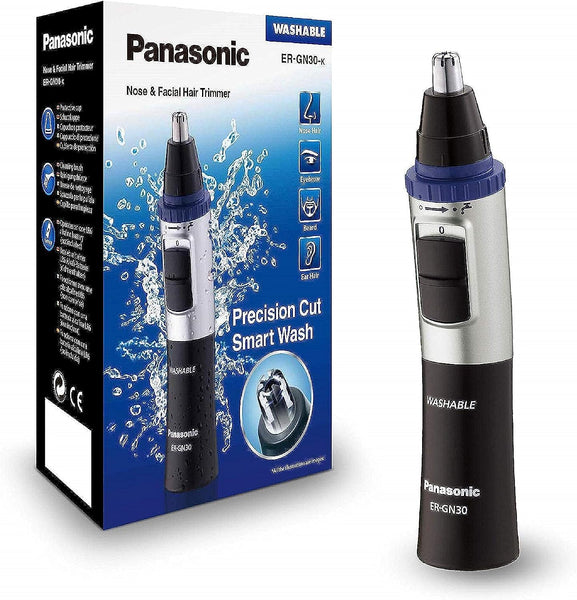 Panasonic ER-GN30 Electric Nose, Ear & Facial Hair Trimmer for Men, Black/Silver