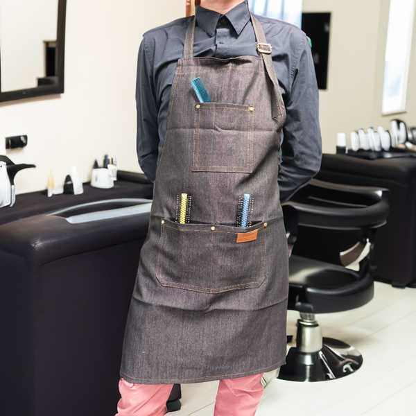 Denim Apron For Haircut, Perm, And Dye In Hair Salon