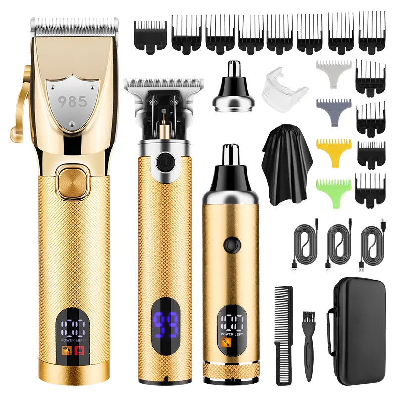 ASHER 985 NEW 3-in-1 Hair Clipper &amp; Trimmer – Hair Trimmer, Nose Trimmer &amp; Shaving Set for Men