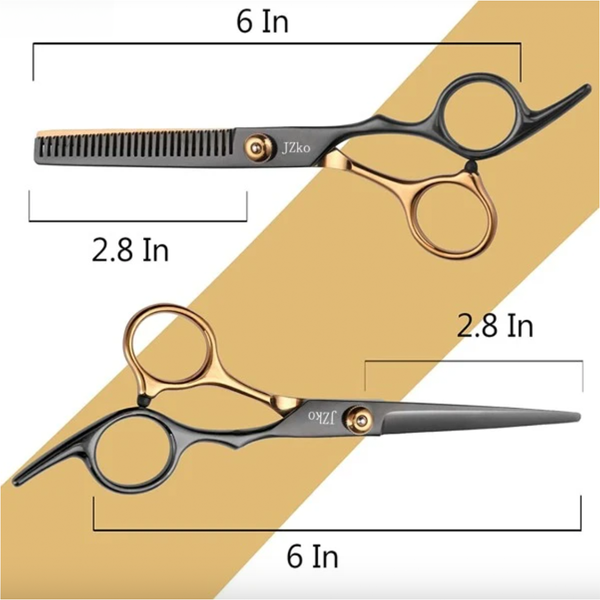 Professionell Barber Scissors Kit Tools - Barber Scissors Set black gold