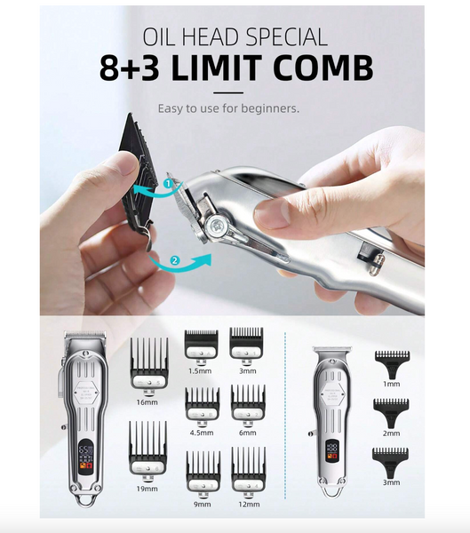 Hair Clippers Professional Cordless for Men, Barber Clippers for Hair Cutting Kit