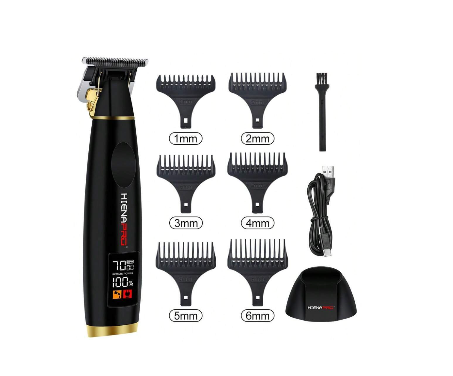 Professional Hair Clipper Kit with Adjustable Taper Lever and LCD Display