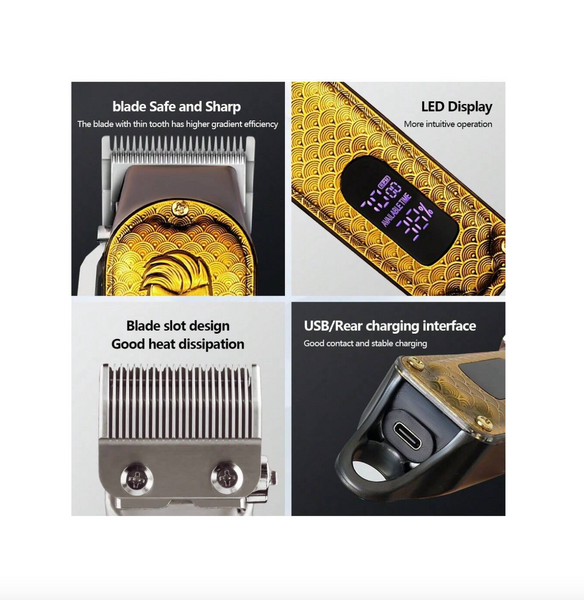 Professional Hair Clipper for Men - Cordless &amp; Corded Hair Cutting &amp; Grooming Kit 