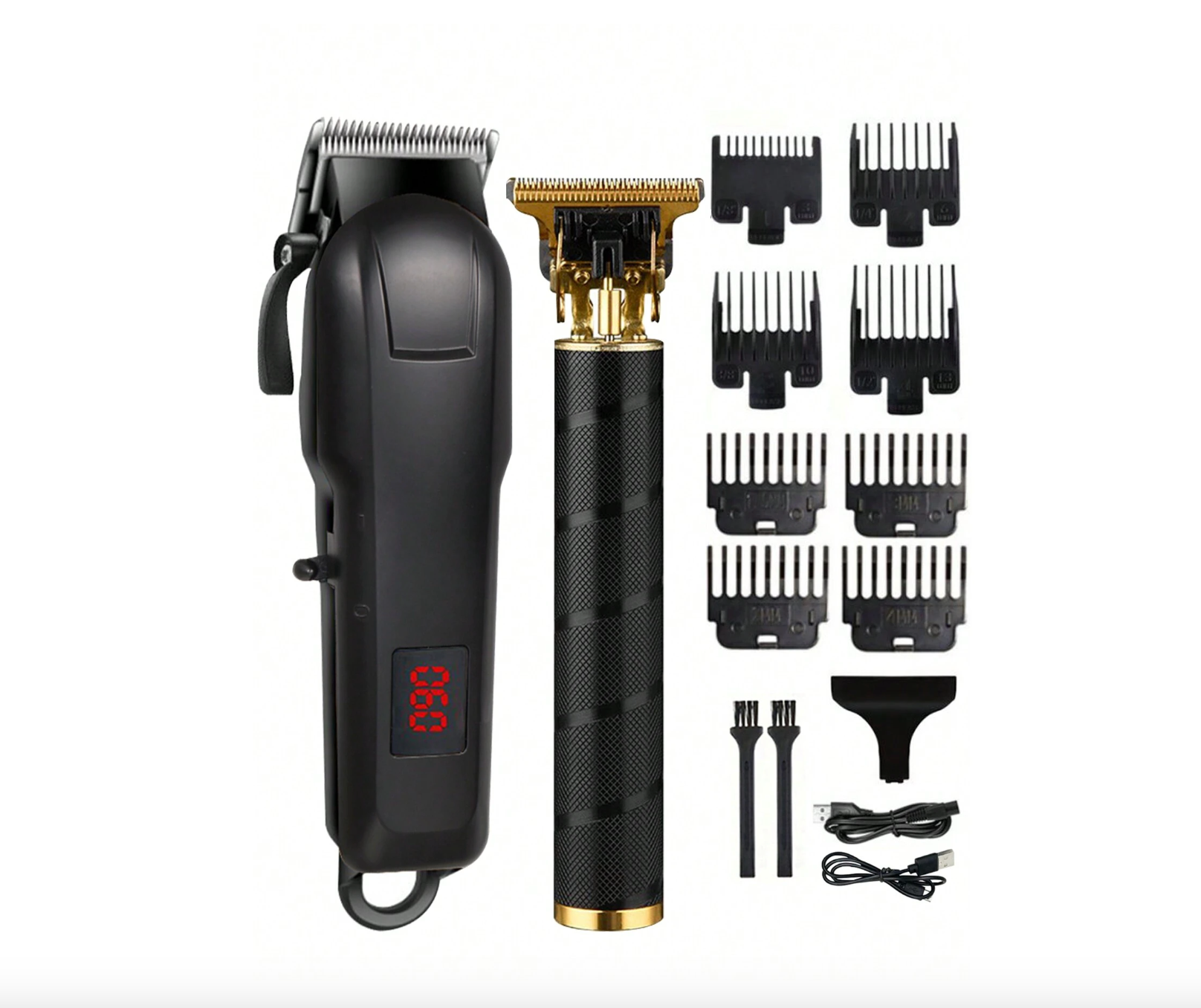 2 hair clippers with 8 cutting combs for easy trimming and styling