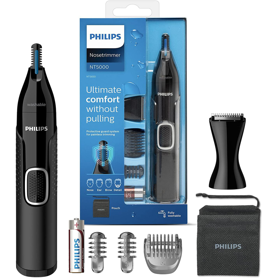 Philips Series 5000 Nose Hair Trimmer, Nose, Ear and Eyebrow Trimmer with Detail Trimmer Attachment