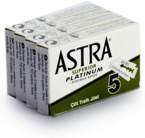 Rusty Bob - Astra Platinum Classic rakblad för den klassiska rakhyvlan, våtrakhyveln [stängd kam] - 20 rakblad i en uppsättning - ASHER