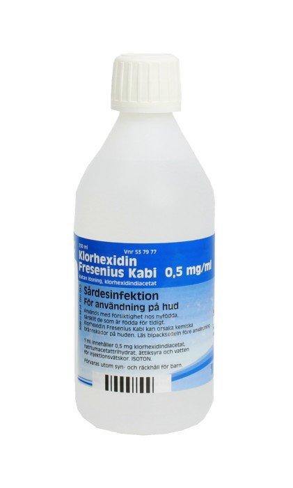Klorhexidin Fresenius Kabi, kutan lösning 0,5 mg/ml 250 ml - ASHER